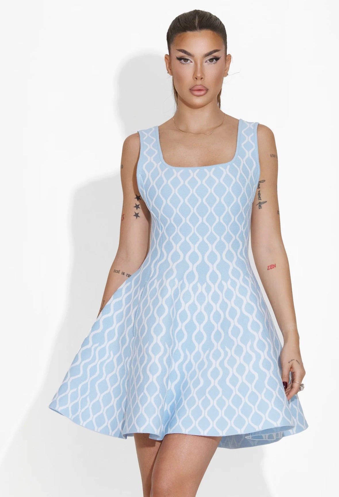 robe trapèze Majda bleu