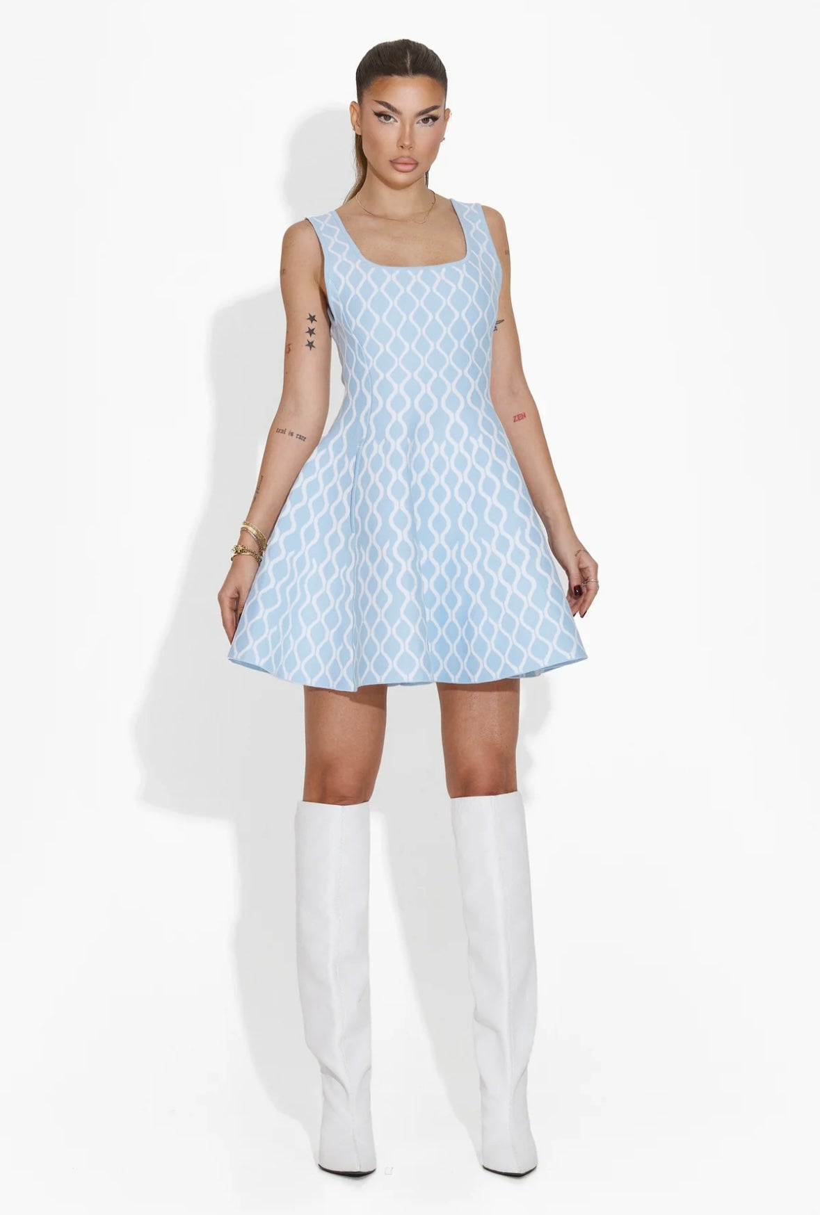 robe trapèze Majda bleu