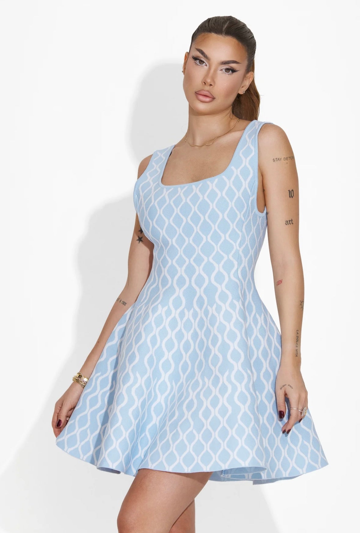 robe trapèze Majda bleu
