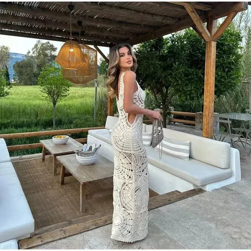 vestido de encaje de lana