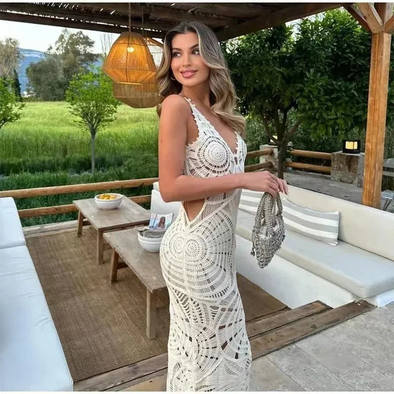 vestido de encaje de lana