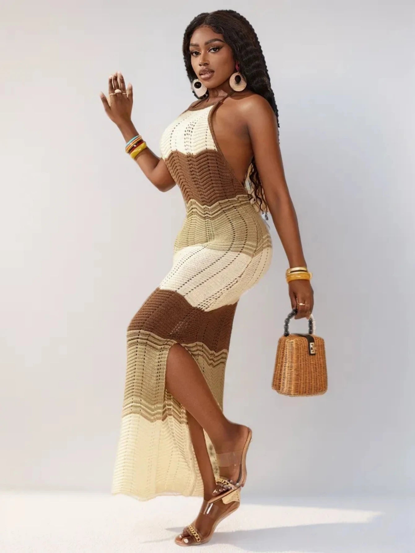 vestido largo de crochet