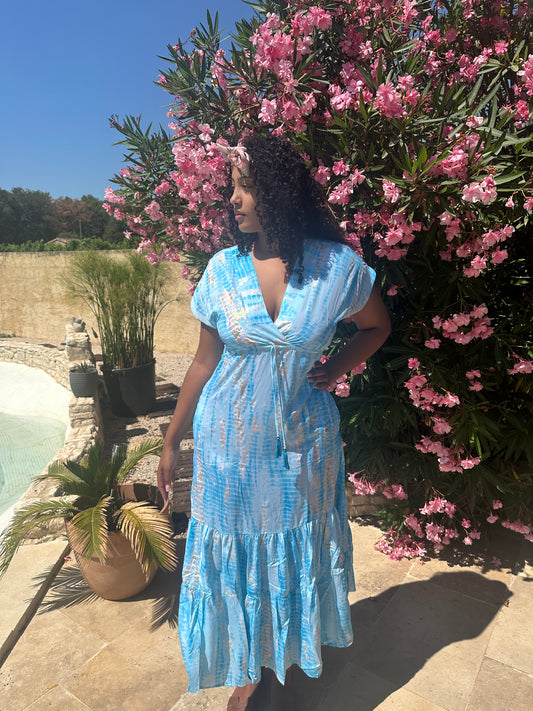 Blue bohemian dress